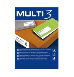 Multi3 pack de 2.400 etiquetas blancas cantos rectos tamaño 70.0x35.0mm con adhesivo permanente para multiples usos