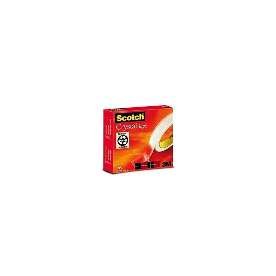 Scotch magic cinta supertransparente crystal 600 19x66  caja individual (7100027400, sistituye 600/196n)