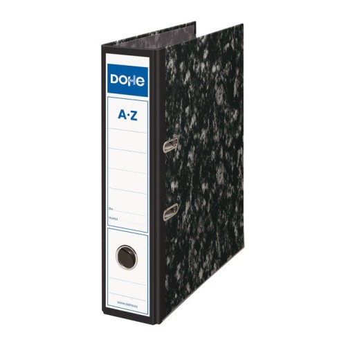 Dohe archivador archinovo cartón rígido palanca folio lomo ancho rado negro jaspeado