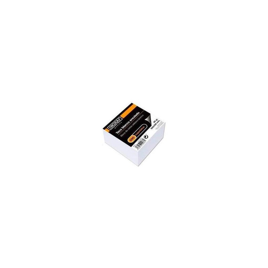Ingraf taco encolado de 500 notas 100x100mm - no adhesivas - color blanco