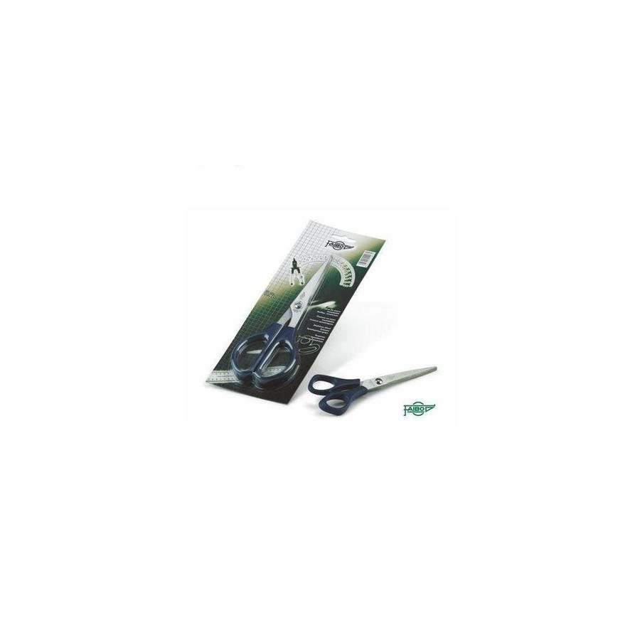 Faibo tijeras oficina 16cm simétricas mango de plástico verde oscuro