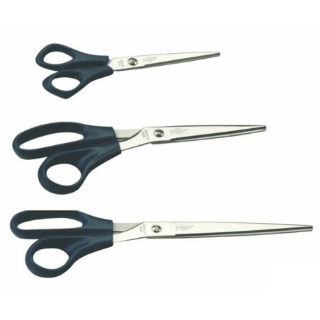 Faibo tijeras oficina 21cm asimétricas mango de plástico verde oscuro