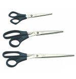 Faibo tijeras oficina 21cm asimétricas mango de plástico verde oscuro