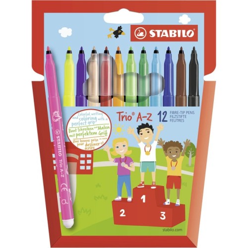 Stabilo rotulador trio az colores surtidos estuche de 12