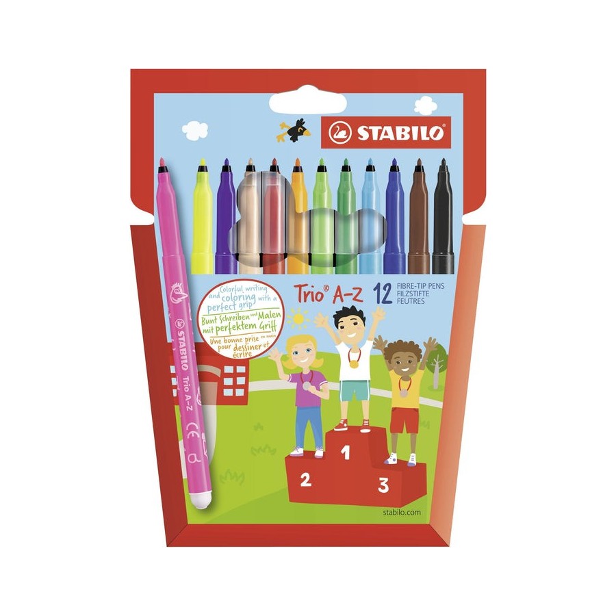 Stabilo rotulador trio az colores surtidos estuche de 12