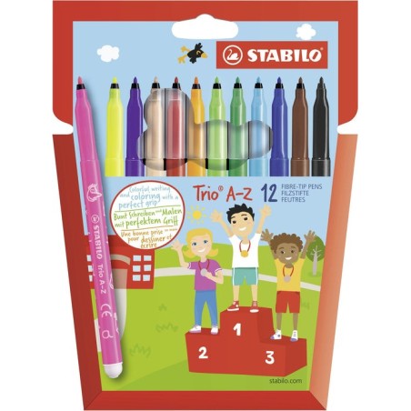 Stabilo rotulador trio az colores surtidos estuche de 12
