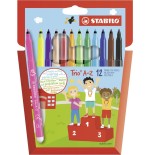 Stabilo rotulador trio az colores surtidos estuche de 12