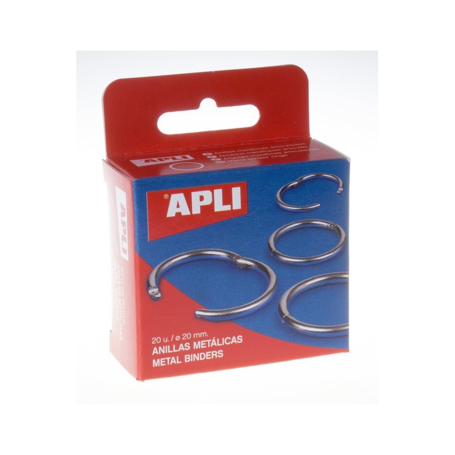 Apli anillas metálicas de doble bisagra niqueladas 20mm -20u-