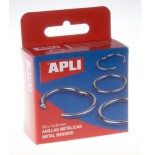 Apli anillas metálicas de doble bisagra niqueladas 20mm -20u-