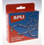 Apli anillas metálicas de doble bisagra niqueladas 32mm -20u-