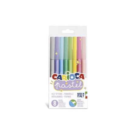 Carioca rotulador pastel punta cónica colores - caja de 8