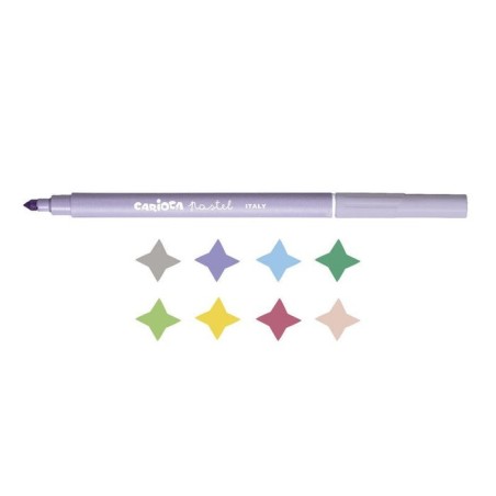 Carioca rotulador pastel punta cónica colores - caja de 8