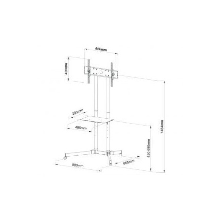 Art sto s-08a tarjeta art sobre ruedas + soporte para tv lcd / led / plazma 30-65 60kg s-08a