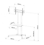 Art sto s-08a tarjeta art sobre ruedas + soporte para tv lcd / led / plazma 30-65 60kg s-08a
