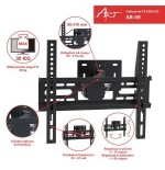 Art ramt ar-49 art soporte ar-49 22-47 para lcd / led negro 30kg ajuste vertical y nivel