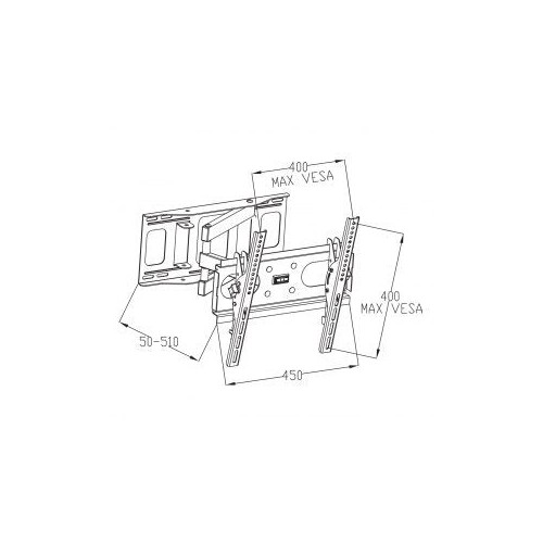 Art ramt ar-77 soporte art ar-77 para lcd / led 23-46 35 kg vertical / horizontal, 51 cm d. de la pared