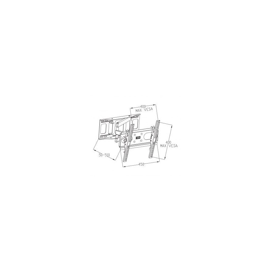 Art ramt ar-77 soporte art ar-77 para lcd / led 23-46 35 kg vertical / horizontal, 51 cm d. de la pared