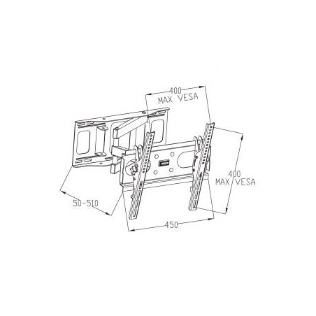 Art ramt ar-77 soporte art ar-77 para lcd / led 23-46 35 kg vertical / horizontal, 51 cm d. de la pared