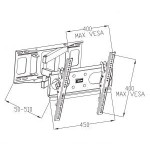 Art ramt ar-77 soporte art ar-77 para lcd / led 23-46 35 kg vertical / horizontal, 51 cm d. de la pared