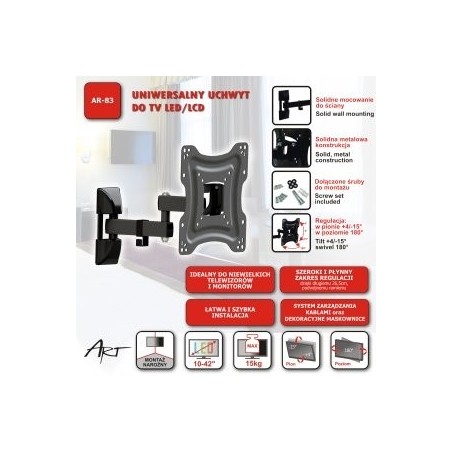 Art ramt ar-83 art holder ar-83 to tv lcd/led 10-42 15kg adj. vertical/horizontal 39cm