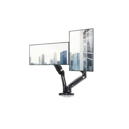 Art ramm l-16gd art soporte de escritorio con resorte de gas para 2 monitores led / lcd 13-27 l-16gd