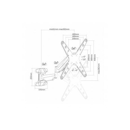 Art ramt ar-84g soporte art ar-84g para lcd / led 23-55 35 kg reg. resorte de gas vertical / horizontal