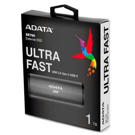 Adata external ssd se760 1tb titanium usb3.2 gen2 type-c