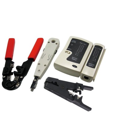 Logilink kit de herramientas crimpadora tester pelacables herramienta de insercion wz0012