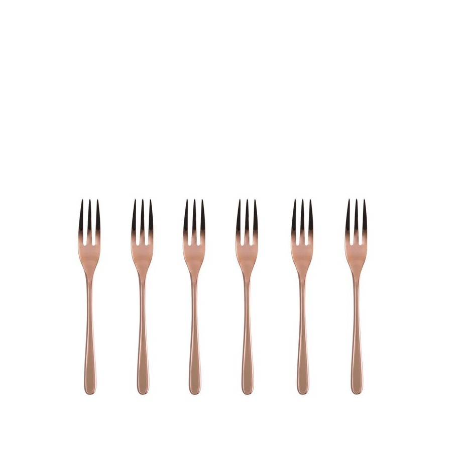 Sambonet taste cake fork set 6 pcs  copper