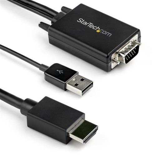 Startech.com cable de 2m adaptador vga a hdmi - alimentado por usb - 1080p