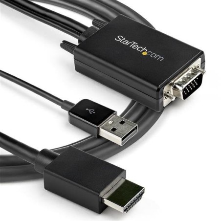 Startech.com cable de 2m adaptador vga a hdmi - alimentado por usb - 1080p