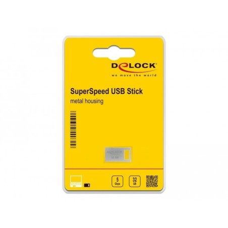 Pendrive delock 54070 32 gb usb tipo a 3.2 gen 1 (3.1 gen 1) plata