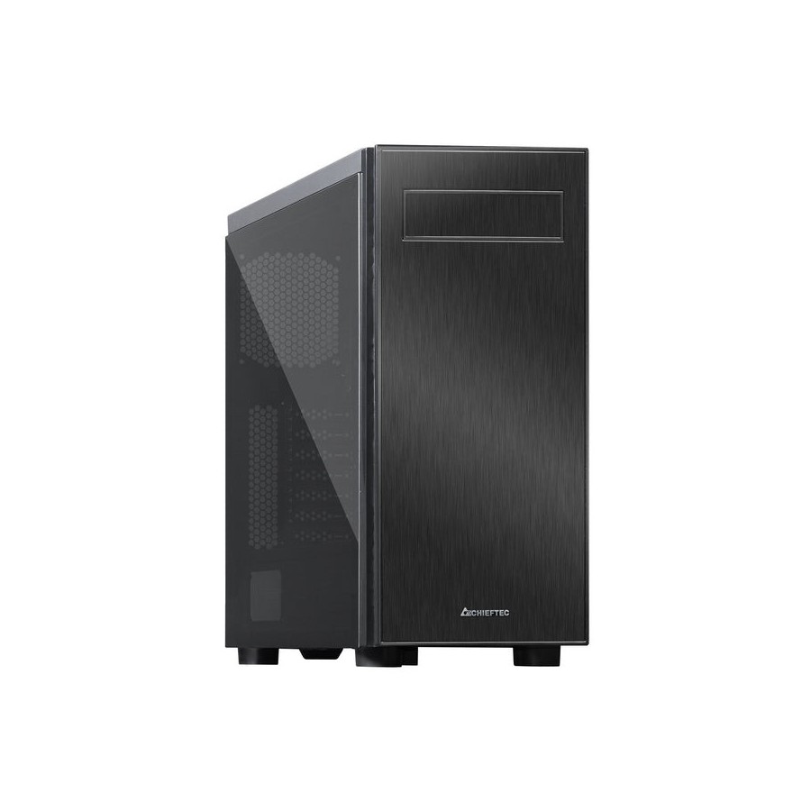 Caja pc chieftec 02b-op hawk chieftronic glass black, hawk series, gaming, glass side