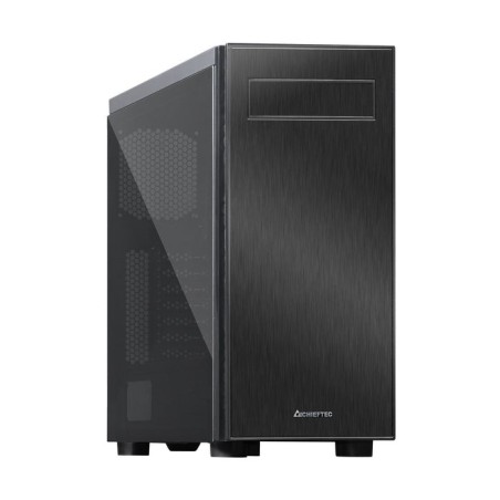 Caja pc chieftec 02b-op hawk chieftronic glass black, hawk series, gaming, glass side