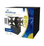 Mediarange box34-4 funda para 4 discos ópticos cd / dvd negro 5 piezas