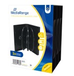 Mediarange box35-8 funda para discos ópticos caja transparente para cd 8 discos negro 3 uds