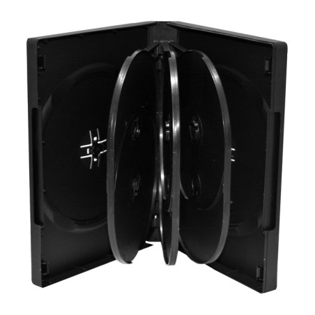 Mediarange box35-8 funda para discos ópticos caja transparente para cd 8 discos negro 3 uds