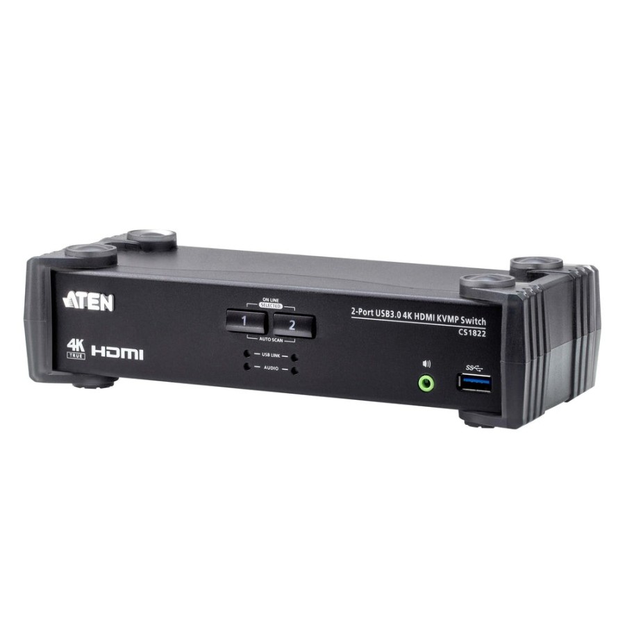 Aten cs1822 kvmp-switch 2 puertos, 4k hdmi, usb 3.0, audio