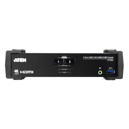 Aten cs1822 kvmp-switch 2 puertos, 4k hdmi, usb 3.0, audio
