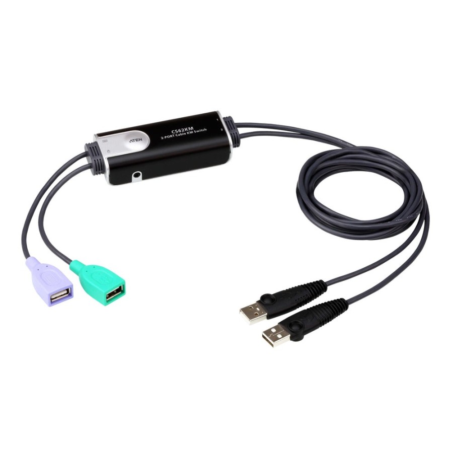 Switch km de cable sin límites usb de 2 puertos cs62km de aten (sin vídeo)