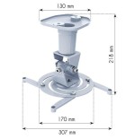 Techly ica-pm 100wh montaje para projector techo blanco