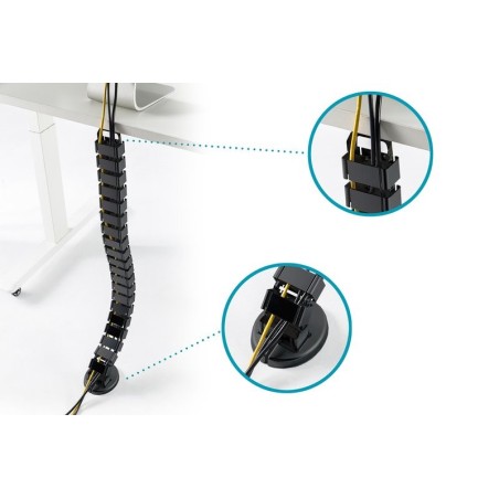 Assmann electronic da-90505 canaleta para cable bandeja portacables curva negro