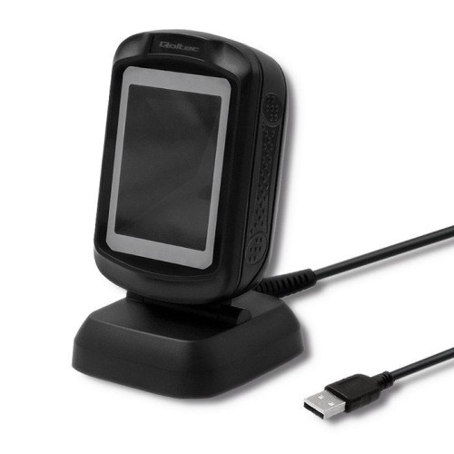 Qoltec 50864 lector de código de barras lector de códigos de barras fijo 1d/2d led negro