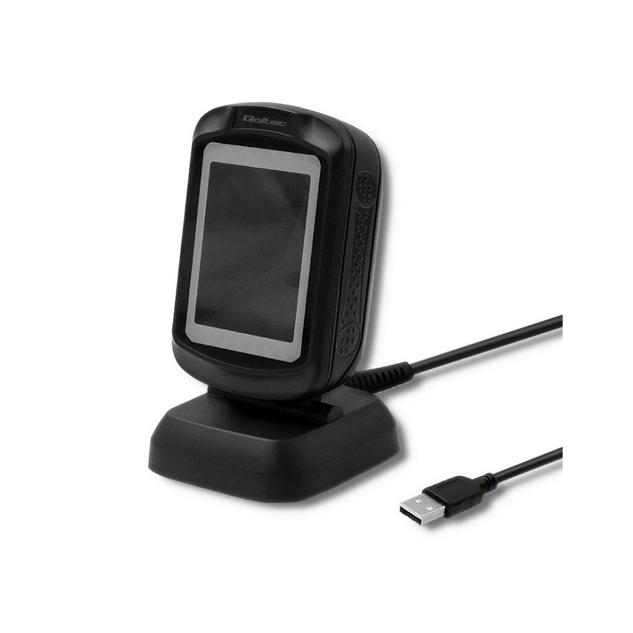 Qoltec 50864 lector de código de barras lector de códigos de barras fijo 1d/2d led negro