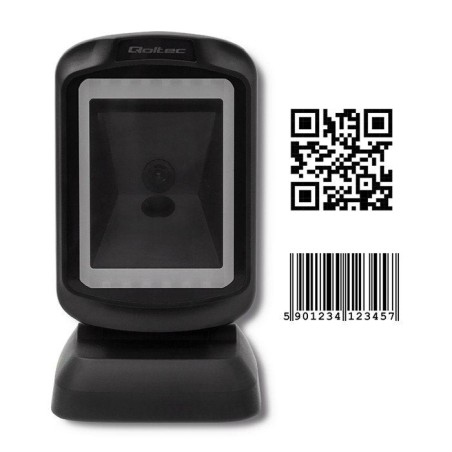 Qoltec 50864 lector de código de barras lector de códigos de barras fijo 1d/2d led negro