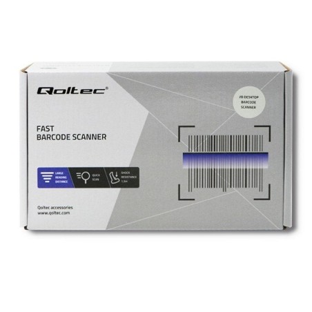 Qoltec 50864 lector de código de barras lector de códigos de barras fijo 1d/2d led negro