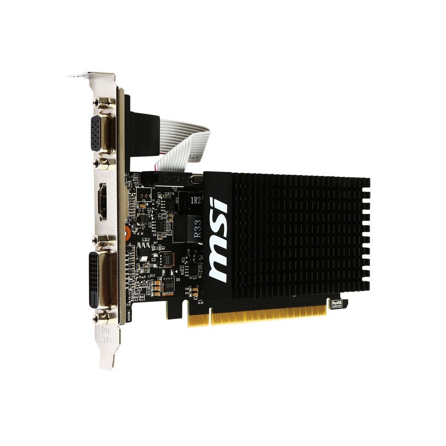 Tarjeta gráfica msi geforce gt 710 2gd3h lp - 954mhz - 2gb ddr3 - dvi-d - hdmi - vga - perfil bajo