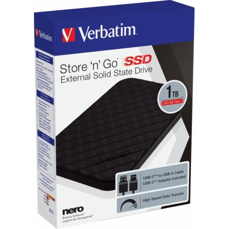 Disco externo ssd verbatim store n go  1tb portable usb 3.2