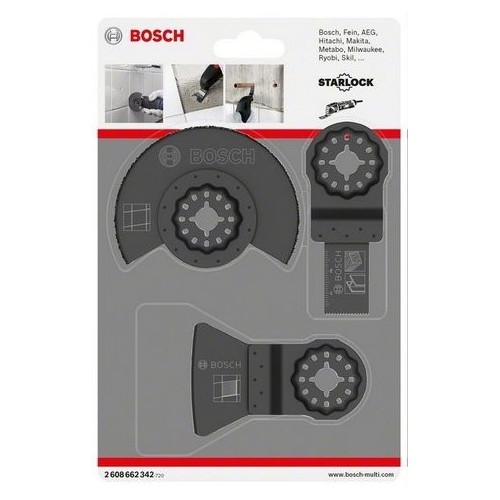Bosch juego básico de azulejos, 3 piezas, juego de hojas de sierra 2608662342