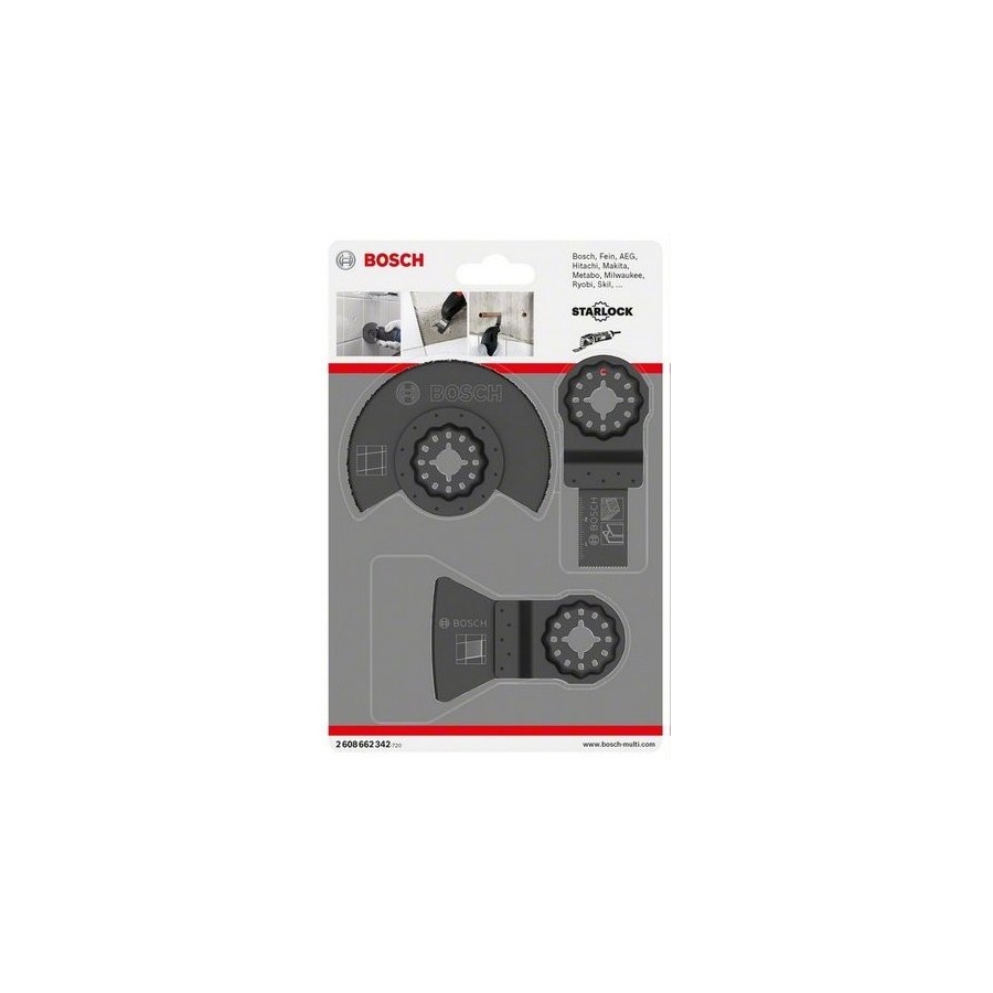 Bosch juego básico de azulejos, 3 piezas, juego de hojas de sierra 2608662342